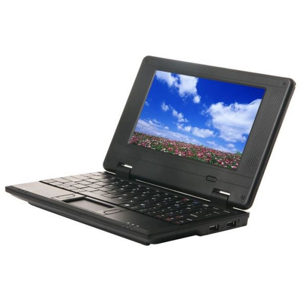 Mini Netbook com Google Android 2.2, Wifi, USB-Preto